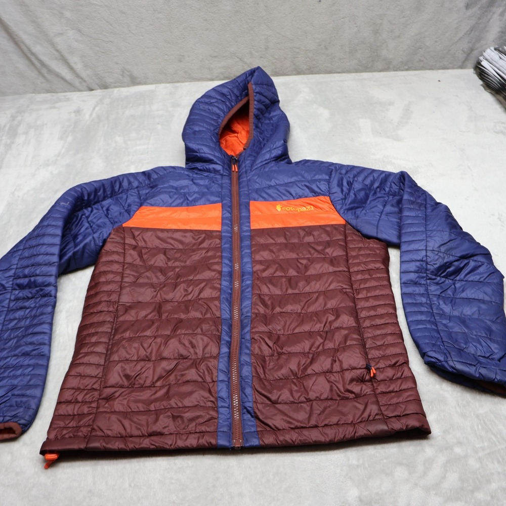 Cotopaxi Jacket Mens Small Blue Capa Insulated Hooded Light Pack Quiled Puffer